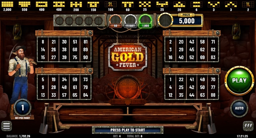 American Gold Fever Bingo