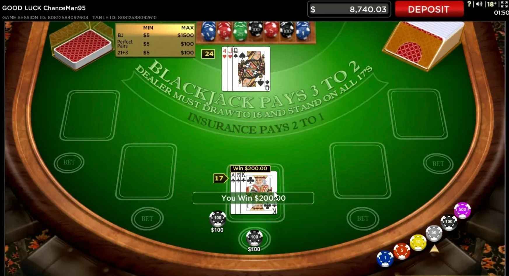 Multihand Blackjack
