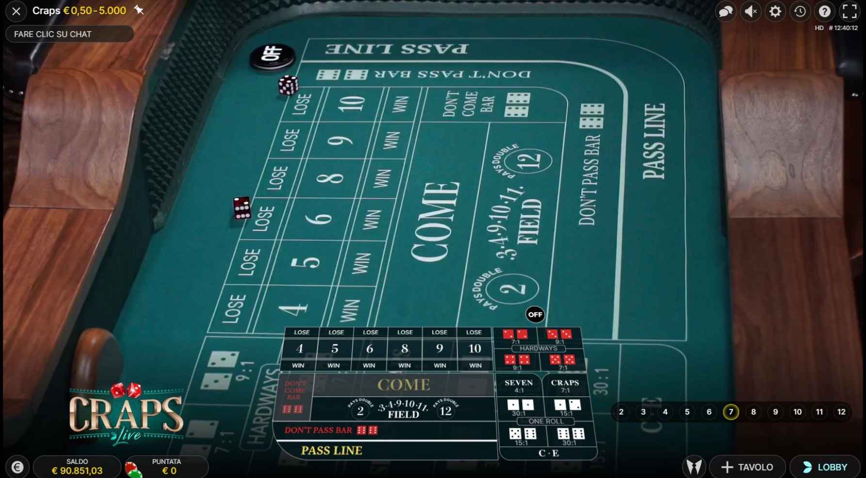 Craps by Evolution
